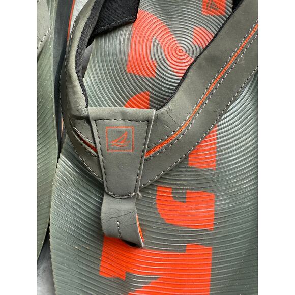 Sperry Top-Sider Men’s Gray Orange Flip-Flops Size 13M Slide Sandals Beachwear - Picture 6 of 10